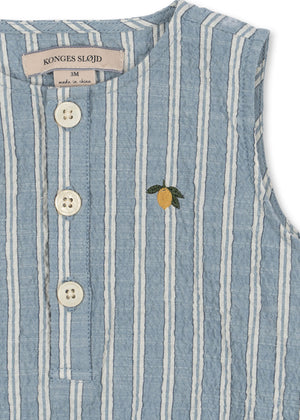 Konges Sløjd Romper Kurzarm "Elliot" | Trio Bleu Stripe