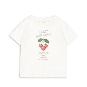 Konges Sløjd T-Shirt Era Off White Jazzy aus Bio-Baumwolle und Leinen mit Rundhalsausschnitt