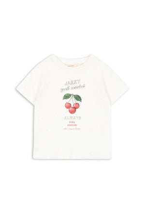 Konges Sløjd T-Shirt Era Off White Jazzy aus Bio-Baumwolle und Leinen mit Rundhalsausschnitt