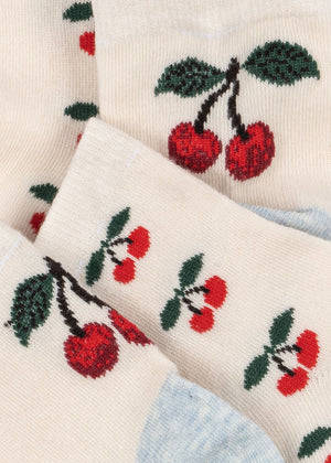 Lot de 2 paires de chaussettes Konges Sløjd Jacquard Cerises | Cherry Mix