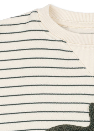 Konges Sløjd Sweatshirt – Amio in Cilantro Stripe – Detailansicht 3