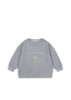 Kinder-Sweatshirt aus Bio-Baumwolle von Konges Sløjd, Lai Sweatshirt Sleet, weich & bequem, überschnittene Schultern, Druckknöpfe bei Größen bis 18M