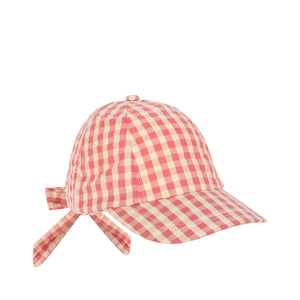 Konges Sløjd Cap "Kim Bow Cap" Flamingo Plume Check