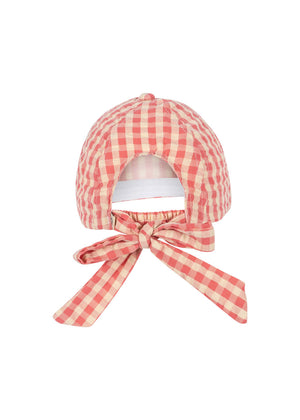 Konges Sløjd Cap "Kim Bow Cap" Flamingo Plume Check