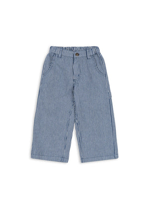 Kinderhose aus Bio-Baumwolltwill von Konges Sløjd, Luc Hose Blue Stripe, bequem & langlebig, nachhaltige Kinderbekleidung