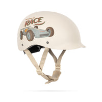 Kinder-Fahrradhelm „Race“ von Konges Sløjd in modernem Design – mit Belüftung, verstellbarem Kinnriemen und sicherem Sitz.