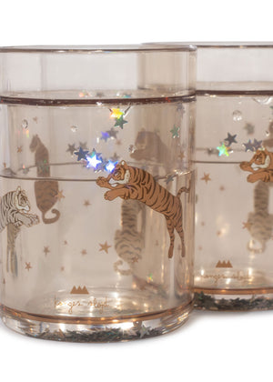 Konges Sløjd Glitter Tumblers "Glitter Cups Roar" Set of 2