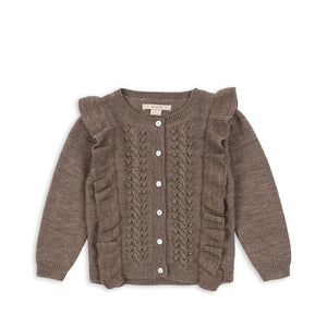 Konges Sløjd Strickjacke "Fiol Frill" | Bunny Brown Melange
