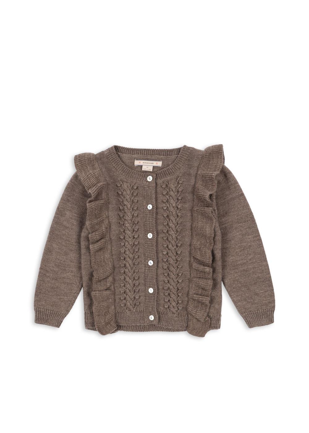 Konges Sløjd Strickjacke "Fiol Frill" | Bunny Brown Melange