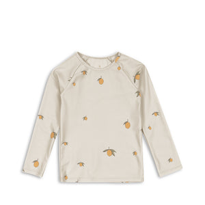 Konges Sløjd Aster UV-Badeshirt Mon Grand Citron, Kinder-Badeshirt mit UPF 40+ und Zitronenprint