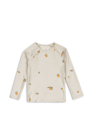 Konges Sløjd Aster UV-Badeshirt Mon Grand Citron, Kinder-Badeshirt mit UPF 40+ und Zitronenprint