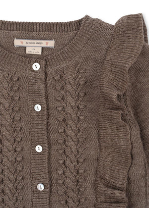 Konges Sløjd Strickjacke "Fiol Frill" | Bunny Brown Melange