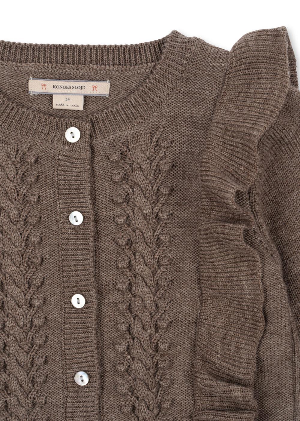 Konges Sløjd Strickjacke "Fiol Frill" | Bunny Brown Melange