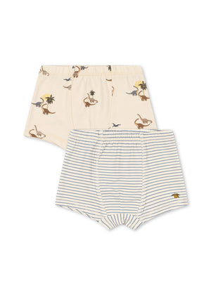 Konges Sløjd Boxershorts Kubi in hellblau-weißem Streifenmuster aus Bio-Baumwolle – bequeme Kinderunterhose mit elastischem Bund.