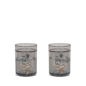 Konges Sløjd Glitzer Becher "Glitter Cups Dino" 2er Set