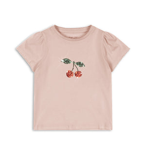 Konges Sløjd Famo Puff Tee Gots Pale Blush, Kinder-T-Shirt aus Bio-Baumwolle