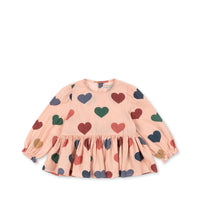 Konges Sløjd Oberteil „Elin“ in Rosa mit Herzchenmuster