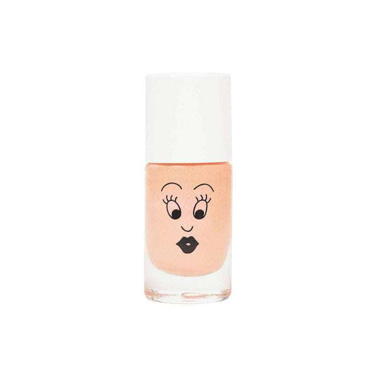 Nailmatic Kids Nagellack „Flamingo“ in pearly neon coral – vegan, wasserbasiert, abwaschbar und sicher fuer Kinder ab 3 Jahren.