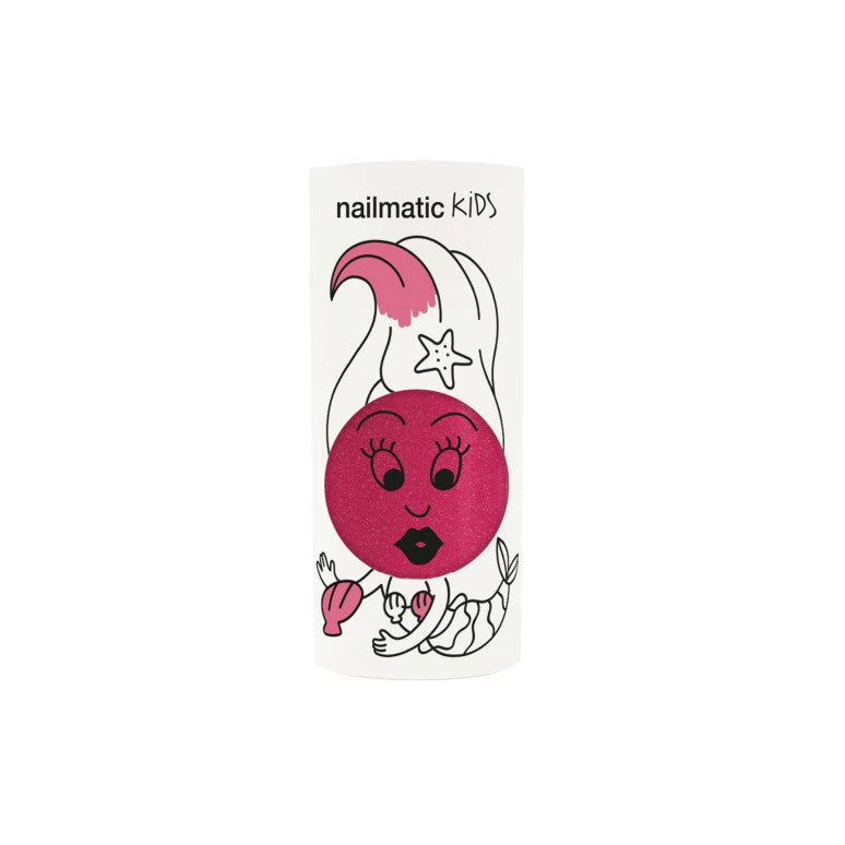Nailmatic Kids Nagellack „Sissi“ glitzerndes Pink – vegan, wasserbasiert, abwaschbar und sicher für Kinder ab 3 Jahren.